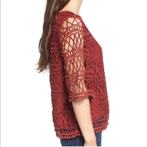 NWOT Tularosa Pom Pom Trimmed Blouse - Picture 3 of 13